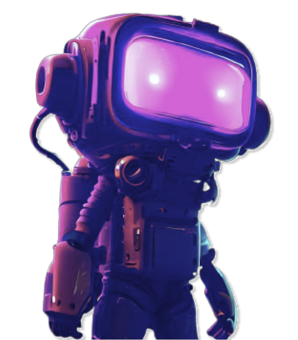 Un robot mirando a la derecha